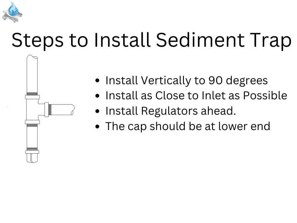 Infographical representation of proces for installing a sediment trap for a gas stove