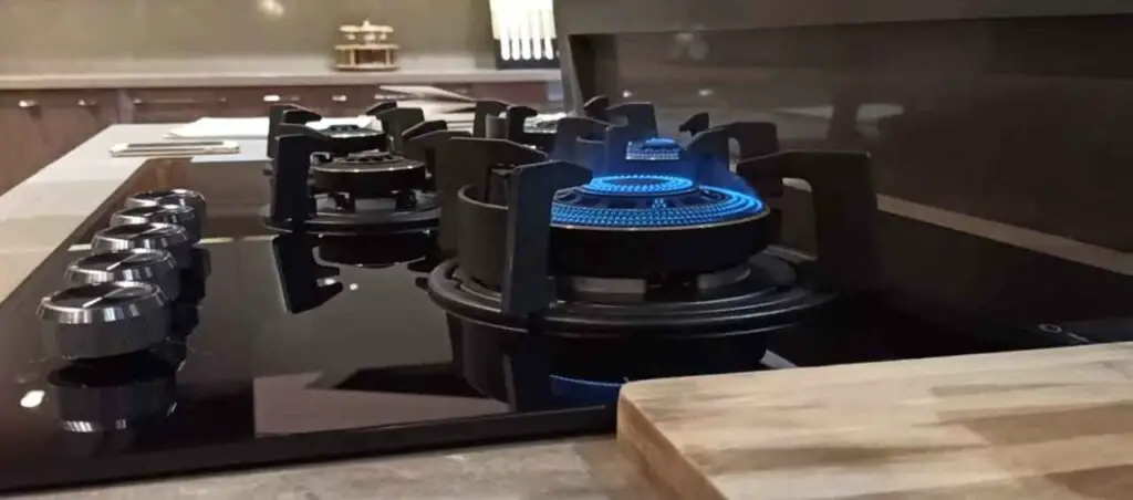 a glass top gas cooktop