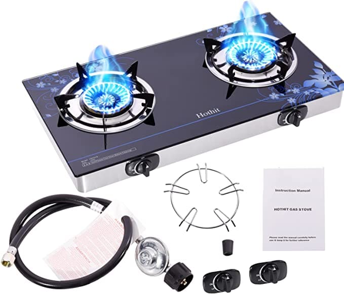 Hothit Gas Cooktop 2 Burner Outdoor Propane Stove